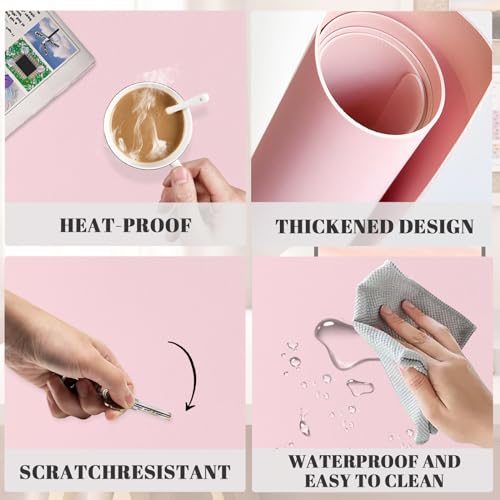 Dry Erase Desk Mat, Waterproof Desk Pad, Erasable Writing White Board for Making Plans, Non-Slip Large Desktop Protector for Office, Home, School 31"x13"(Pink) - color: Pink