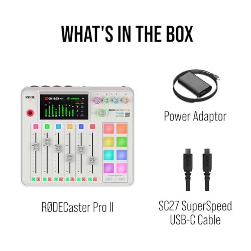 RØDE RØDECaster Pro II All-in-One Production Solution for Podcasting, Streaming, Music Production and Content Creation (White) - color: White, style: RCP II