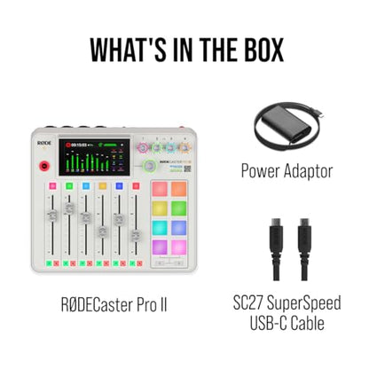 RØDE RØDECaster Pro II All-in-One Production Solution for Podcasting, Streaming, Music Production and Content Creation (White) - color: White, style: RCP II