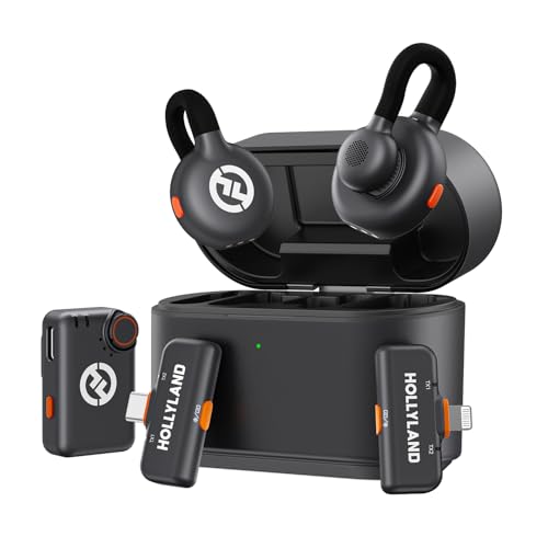 Hollyland Lark M2S Ultimate Combo (Camera RX+USB-C RX+Lightning RX) Wireless Lavalier Microphone for iPhone/Camera/Android/PC, Compact Mic, Titanium Clip, Noise Cancelling, Content Creation - size: Ultimate Combo (Camera RX+Type-C RX+Lightning RX)
