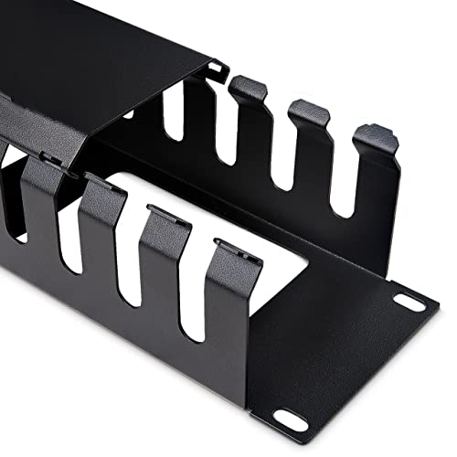 StarTech Horizontal 2U Rack Finger Duct with Cover, 19in Steel Wire Duct - style: 2U | Horizontal