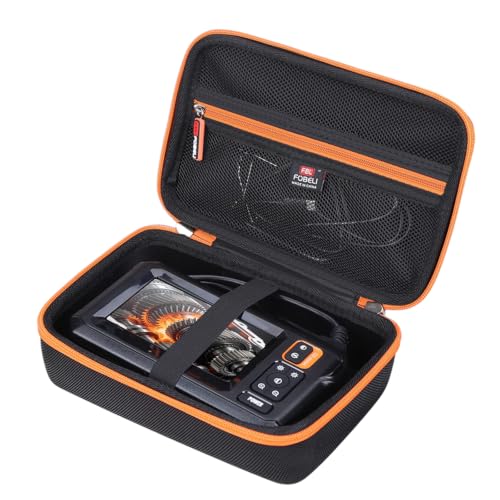 FBLFOBELI Hard Case for MugEasy/TGJOR/SKYBASIC/Daxiongmao/DEPSTECH/Lightswim Borescope Inspection Camera, Fits 4.3'' Screen Borescopes, Lens Industrial Endoscope Carrying Case (Orange) - color: Orange
