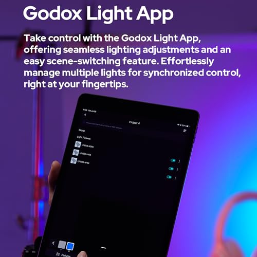GODOX Litemons LP600R 60W RGB LED Video Light Panel,2-Pack with Light Stand,1800K-10000K,9270lux@0.5m,APP Controlfor Studio Photography Video Recording Live Streaming (LP600R 2 Pack kit)