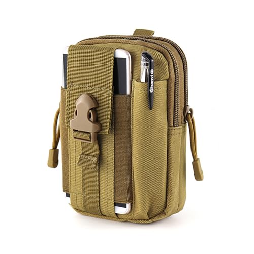 Belt Pouch, Tactical Molle Phone Pouch EDC Utility Pouches Waist Bag, Small Cell Phone Holster Gear Tool Gadget Pocket for Men - color: Khaki