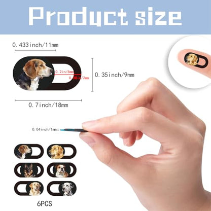 6Pcs 6 Styles Dog Camera Cover Slide Cute Laptop Accessories 0.04 Inch Ultra Thin Webcam Cover Slide Dog Phone Computer Camera Privacy Blocker for Laptop Desktop Computer Notebook Mini PC - color: Dog-2