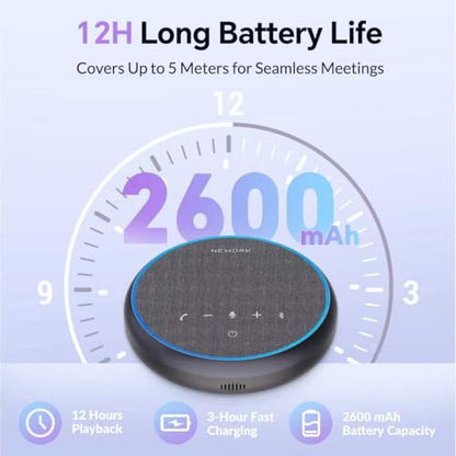 Conference Speakerphone, 3 AI Mics 360 Voice Pickup, Smart Noise Cancelling, Portable Speaker for Video Calls, Home Office & Small Team Meetings - color: FreeChat 101(3 Mics)