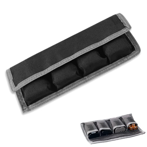 Camera Battery Case Pouch Holder Storage Organizer Bag for AA/AAA Batteries Lithium Ion Cells and 4 Keeper Slots Fits LP-E6 EN-EL15 NP-FW50 NP-F550 and More Compact Travel Cases (Gray)