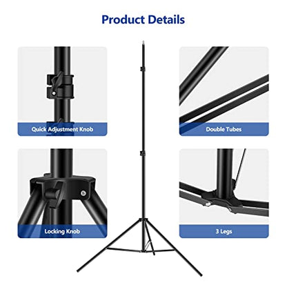 Neewer T-Shaped Background Backdrop Support Stand Kit, 8.5ft/2.6m Tall Adjustable Tripod Stand and 5ft/1.5m Wide Crossbars with 6 Spring Clamps and 1 Carrying Bag for Studio Photo Video Photography - size: 8.5ft x 5ft