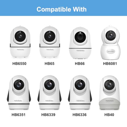 HelloBaby Monitor Clip Mount for HB6550/ Pro/ HB6550Plus/ HB6560/ HB65/ HB6240/ HB6339/ HB6351, Flexible Crib Clamp Mount Long Gooseneck Arm, Indoor Without Tools or Wall Damage - size: 20 inch mount + 2.04 inch clip