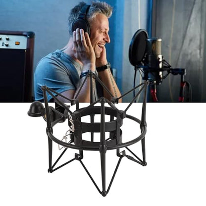 Tangxi 60MM Microphones Shock Mount, High Isolation, Anti Vibration Spider Shockmount Stand for Microphones up to 60MM (Black) - color: Black