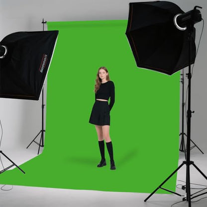 Green Photo Backdrop for Photoshoot Background Photography 5x7ft | Polyester, Chroma Key, Live Streaming, Zoom Video Studio, Online Courses - color: Green, size: 5X7 FT