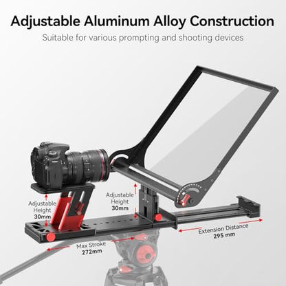 Desview P17 Portable Teleprompter for Camera Video Recording, Foldable Auto-Scrolling Prompter with Wireless Remote Sunshade & Tripod Mount Compatible with iPhone Android Tablet - size: P17 Teleprompter
