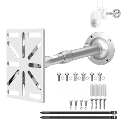 Telescoping Security Camera Mount (20-40cm/7.9-15.7in) with 1/4" Screw Interface & Adapter Plate - Aluminum Bracket for Universal Camera Compatibility, Indoor/Outdoor Use