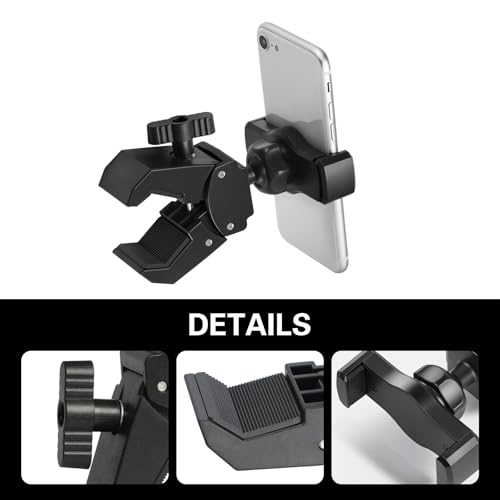 Universal Phone Holder with Crab Clamp, 360° Rotation Adjustable Clip Stand Smartphone Tripod Mount Adapter for Vlog Live Streaming Video Recording Selfie (Single Phone Holder) - style: Single Phone Holder