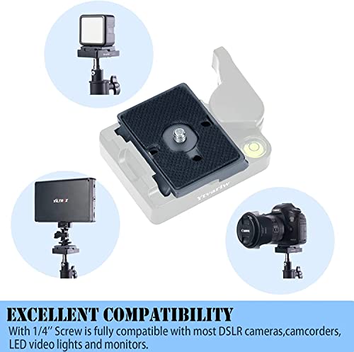 323 Quick Release Plate 1/4" Screw Tripod Camera Compatible for Manfrotto 200pl-14 RC2 Camera Tripod Ball Head 2PCS,Grey - color: Grey
