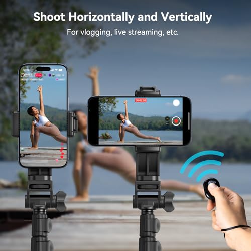 SmallRig Phone Tripod with Remote, 67" Tripod for Camera Reverse-Folding, Universal Tripod Stand for Pivo Auto Tracking Holder and Light, for Video, Vlog, Selfie and Live Stream, Encore PT-30 4363