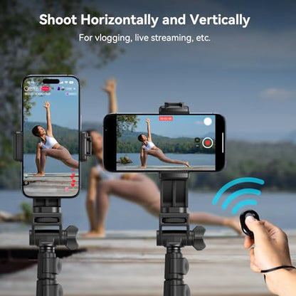 SmallRig Phone Tripod with Remote, 67" Tripod for Camera Reverse-Folding, Universal Tripod Stand for Pivo Auto Tracking Holder and Light, for Video, Vlog, Selfie and Live Stream, Encore PT-30 4363