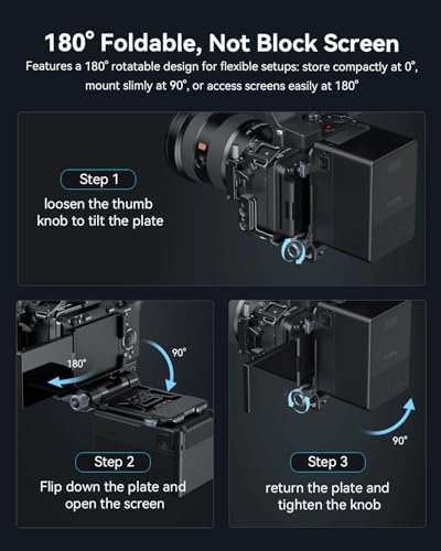 SMALLRIG Foldable V Mount Battery Plate w/QR Plate for Arca, for Sony FX3 / A7 V / A7 IV / A7S III, for Canon R5 / R6, for Nikon Z8, Compact Camera Video Rig, for NEEWER V Mount Battery PS099E - style: Lite