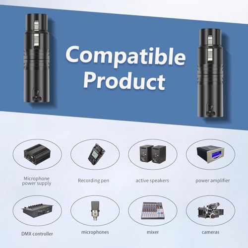 2-Pack 3Pin XLR Male to Female Adapter, Zinc Alloy Shell Balanced Audio Coupler, Secure Lock for Microphone & Cable Connection, Professional 3-Pin Connector - color: XLR M TO F