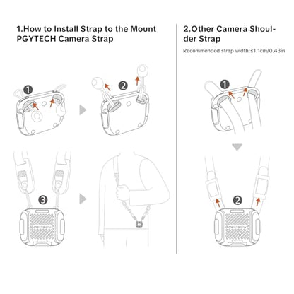 PGYTECH Camera Shoulder Strap Mount Quick Release Clamp, Aluminum Alloy QR Camera Adapter Base for Shoulder Straps Tripods Stabilizers(Only Base) - style: Only Clamp