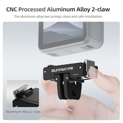 Dual-Direction Magnetic Mount Adapter for DJI Osmo Action 6/Nano - Quick-Release Base with 1/4" Thread & Foldable Connector for Tripods, Selfie Sticks, Vlogging Accessories