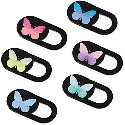 Webcam Cover Slide 6 Packs Ultra-Thin Camera Covers for Computer Laptop Desktop Smartphone to Protect Your Privacy and Security, Butterfly - color: Butterfly 6 Packs