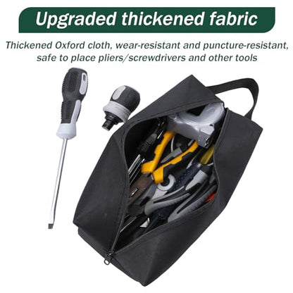 Yuanchu 2 Pcs Canvas Tool Pouch, Multi-Purpose Zipper Tool Bag Small Tool Organizer Screwdriver Tool Bag Set For Storage Electrician Tools
