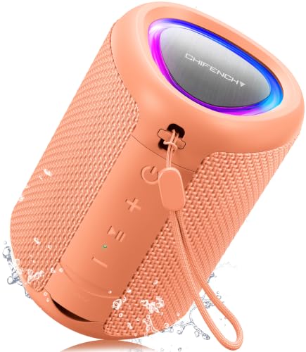 Portable Bluetooth Speaker Beach Essentials: IPX5 Waterproof for Outdoor/Powerful HD Sound/Dynamic Light/All Day Playtime/Wireless BT 5.3/TWS Pairing, Travel|Camping|Pool Accessorie, School Supplies - color: Mandarin Orange