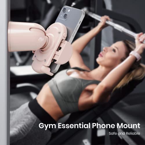 MiiKARE Gym Phone Holder - Magnetic, 360 Rotating, Home & Workout Essentials - Pink - color: Pink