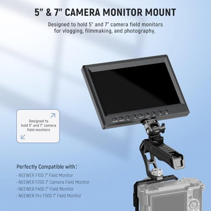 NEEWER Field Monitor Mount Monitor Holder with 1/4" Screw, 360° Swivel, 180° Tilt, Anti Twist Screw Compatible with Atomos Ninja 5" & 7" Camera Monitor Compatible with SmallRig Camera Cage, MA021 - style: MA021 w/1/4" Screw