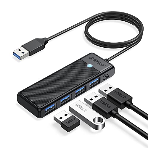 ORICO USB 3.0 Hub, 4-Port USB Hub with 3.3Ft Cable, Ultra Slim USB-Splitter for Laptop MacBook Pro, iMac, Surface Pro, XPS, PS5，PC, Flash Drive, Mobile HDD - size: 3.3Ft