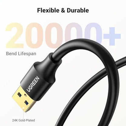 UGREEN USB Extender, USB 3.0 Male to Female Extension Cable USB Cable High Speed Data Transfer Compatible with Webcam, Gamepad, USB Keyboard, Mouse, Flash Drive, Hard Disk - size: 10 ft