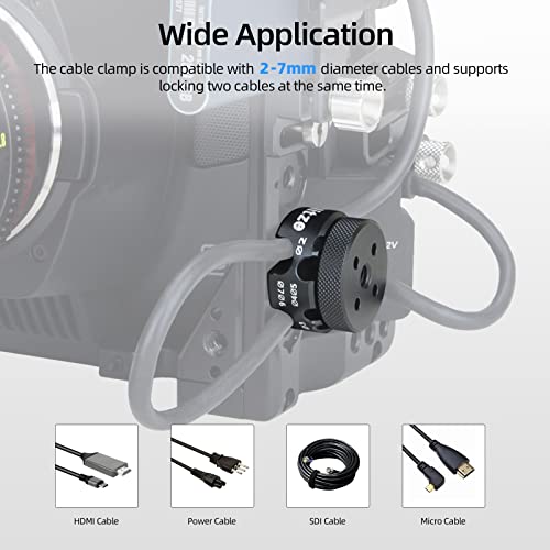 Nitze Universal Cable Clamp for HDMI/SDI/USB-A/USB-C, Power and Microphone Cables with 2-7mm Diameter, Aluminum Material - PE29