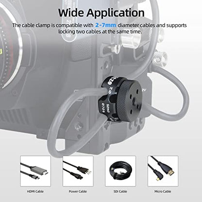 Nitze Universal Cable Clamp for HDMI/SDI/USB-A/USB-C, Power and Microphone Cables with 2-7mm Diameter, Aluminum Material - PE29