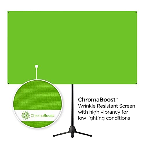Valera 90in Green Screen Backdrop with Stand for Streaming, Ultra Portable 2 Min Setup, Portrait & Landscape, Tripod & Wall Mount, for Tiktok Zoom Video Meetings & More, +1k Free Backgrounds Included - size: 90 Inch