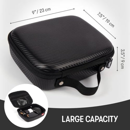 ZIPIT Carbon Electronic Organizer Case, Hard Shell EVA Travel Cable Organizer for Chargers, Cords & Tech Accessories, Black