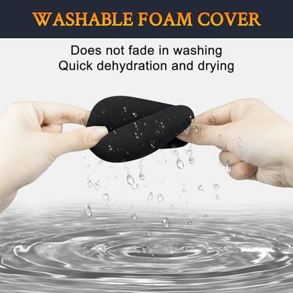 SOULWIT 2Pcs Pop Filter for Elgato Wave:3(Wave3), Protective Mic Cover Windscreen Foam - Black