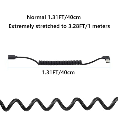 90 Degree USB 2.0 Male to Female Coiled Cable USB Spring Cable USB 2.0 Extension Cable Retractable USB Data Transmission Cord for PC,Laptop, Cameras, Mouse,Other USB Computers(Left Angle) - style: Left Angle