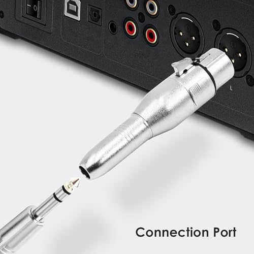 XLR 3 Pin Female to 1/4" 6.35mm Female Jack Socket Audio Adapter, Professional Grade Conversion Adapters, Audio Cable Mic Cord Adapter Plug, Silver 4-Pcs - size: XLR Female, style: 4 pcs