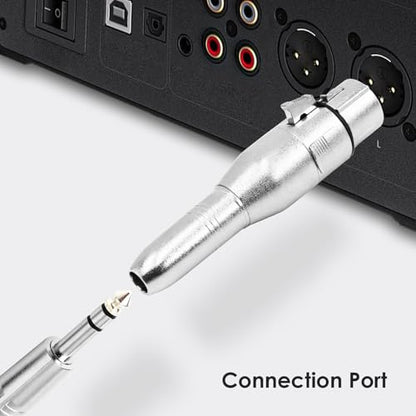 XLR 3 Pin Female to 1/4" 6.35mm Female Jack Socket Audio Adapter, Professional Grade Conversion Adapters, Audio Cable Mic Cord Adapter Plug, Silver 4-Pcs - size: XLR Female, style: 4 pcs