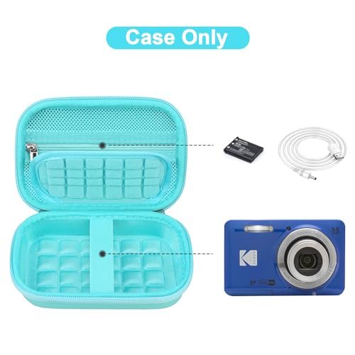 Canboc Carrying Case for KODAK PIXPRO FZ55/ FZ45/ FZ43/ FZ53 16MP Digital Camera, Video Vlogging Camera Bag, Zipper Mesh Pocket fit Cable, Green (Case Only) - color: Regular-Green