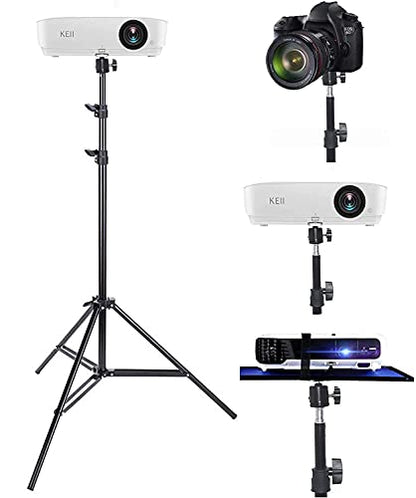 Tripod Stand, Mini Projector Stand,Lightweight Portable Projector Photography Light Stand Camera Tripod Flexibly Adjustable Height 22" to 61" Floor Stand Holder, inculded 360° Rotatable Head Ball - size: 31-61in