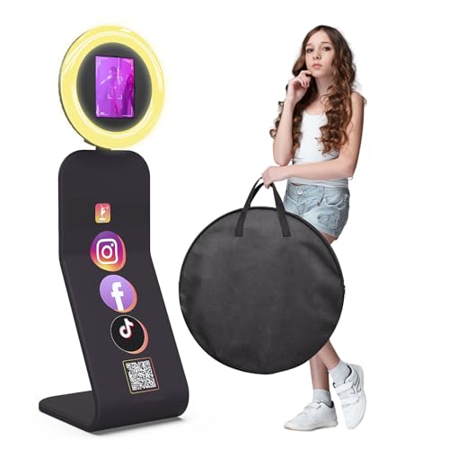 MWE Lightweight Portable Photo Booth Stand Compatible with iPad Photo Booth 10.2in/10.9in/11in/12.9in with Software APP and Remote Control, RGB Ring Lights Music Sync (Clothbooth,Honeycomb Box) - size: Large Light Box-Honeycomb Box