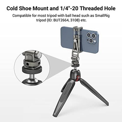 SmallRig Multifunctional Universal Cell Phone Mount Adapter, Phone Tripod Mount with Cold Shoe, Phone Holder for iPhone 16 15 14 13 12 11, Fits for Tripod Monopod Phone Cage Camera cage-3559