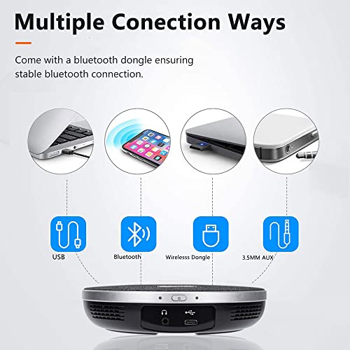 TONGVEO All-in-One Conference Room Video Camera System Al Auto-Tracking HD1080P 60fps 3X Optical Zoom USB3.0 HDMI PTZ Camera and Bluetooth Conference Speakerphone with Microphones - color: Black