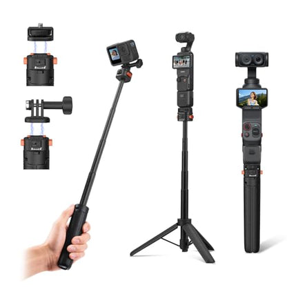 20" Osmo Pocket 3 4 Tripod, Xtra Muse Mini Table Desk Extendable Stand Small Handheld Selfie Stick Quick Release 1/4 Screw Vlog for DJI Action 6 5 Pro 4 for Insta360 X4 X5 Luna Ultra Accessories