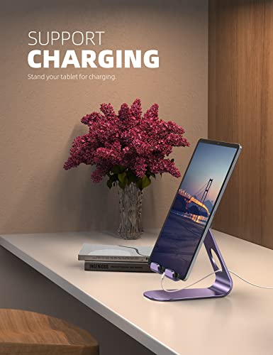 Lamicall Tablet Stand, Adjustable Tablet Holder - Desktop Stand Holder Gifts Compatible with 4-13" Tablets Such as iPad Pro 11, 9.7, 10.5, 12.9 Air Mini, Kindle, Tab, iPhone Air 17 Pro Max, Purple - color: Purple