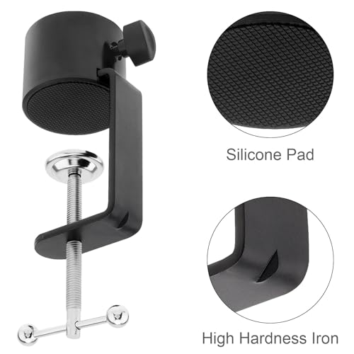 Microphone Stand Table Clamp for Microphone Suspension Boom Scissor Arm Stand Holer, 1/2" Thread Hole Cantilever Bracket Clamp Desk Lamp Clip Fittings Base DIY for Radio Studio Podcast (2)
