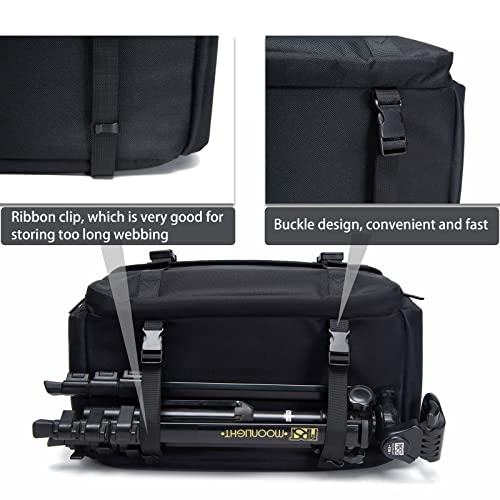 CADeN Camera Bag Case Shoulder Messenger Bag with Tripod Holder Compatible for Nikon, Canon, Sony, DSLR SLR Mirrorless Cameras Waterproof (Black, Large) - size: Large