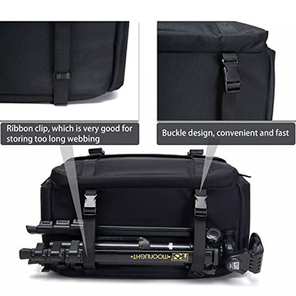 CADeN Camera Bag Case Shoulder Messenger Bag with Tripod Holder Compatible for Nikon, Canon, Sony, DSLR SLR Mirrorless Cameras Waterproof (Black, Large) - size: Large